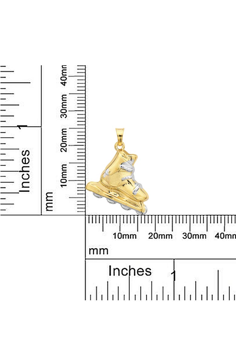 BEST SILVER 14K Gold Two-Tone Roller Skate Pendant, Alternate, color, 