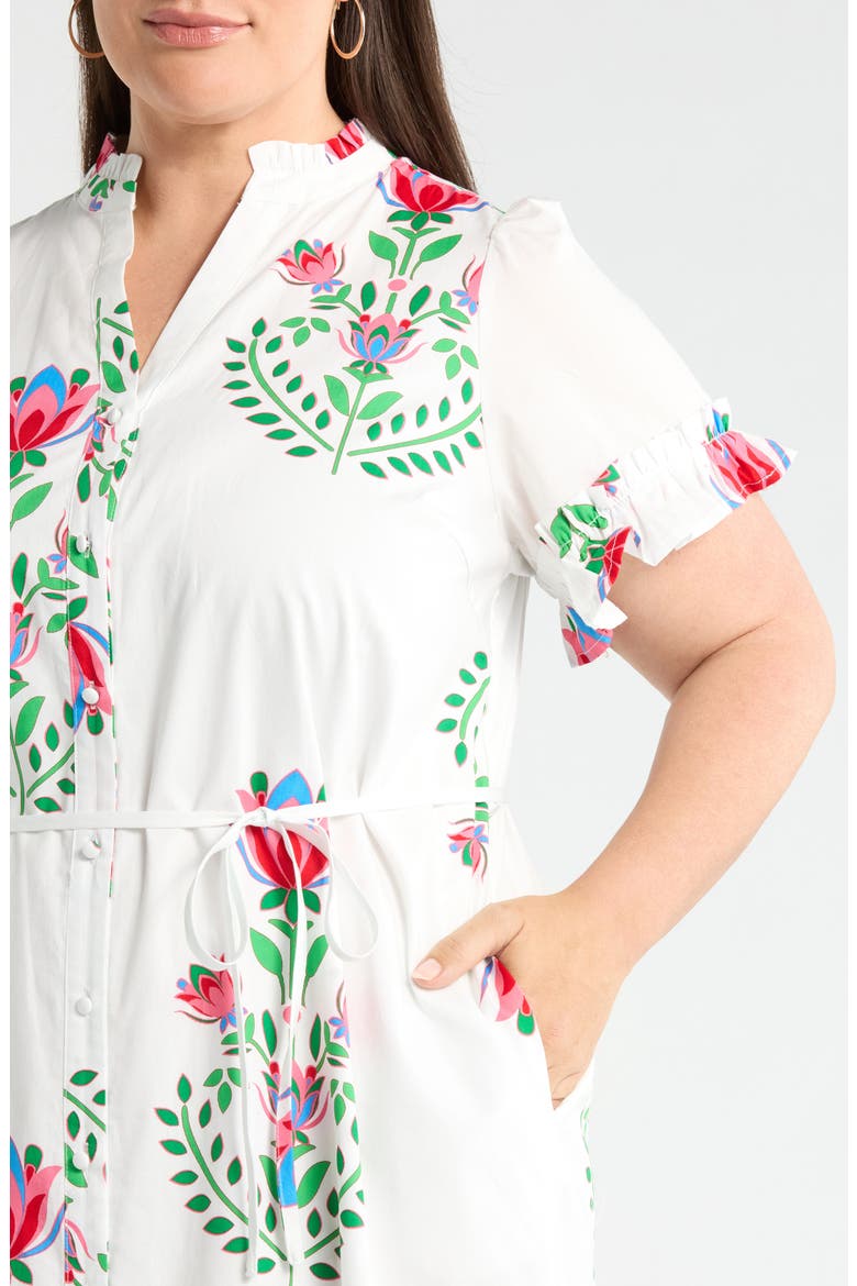Floral Alna Shirtdress, Alternate, color, WHITE-GREEN-MULTI