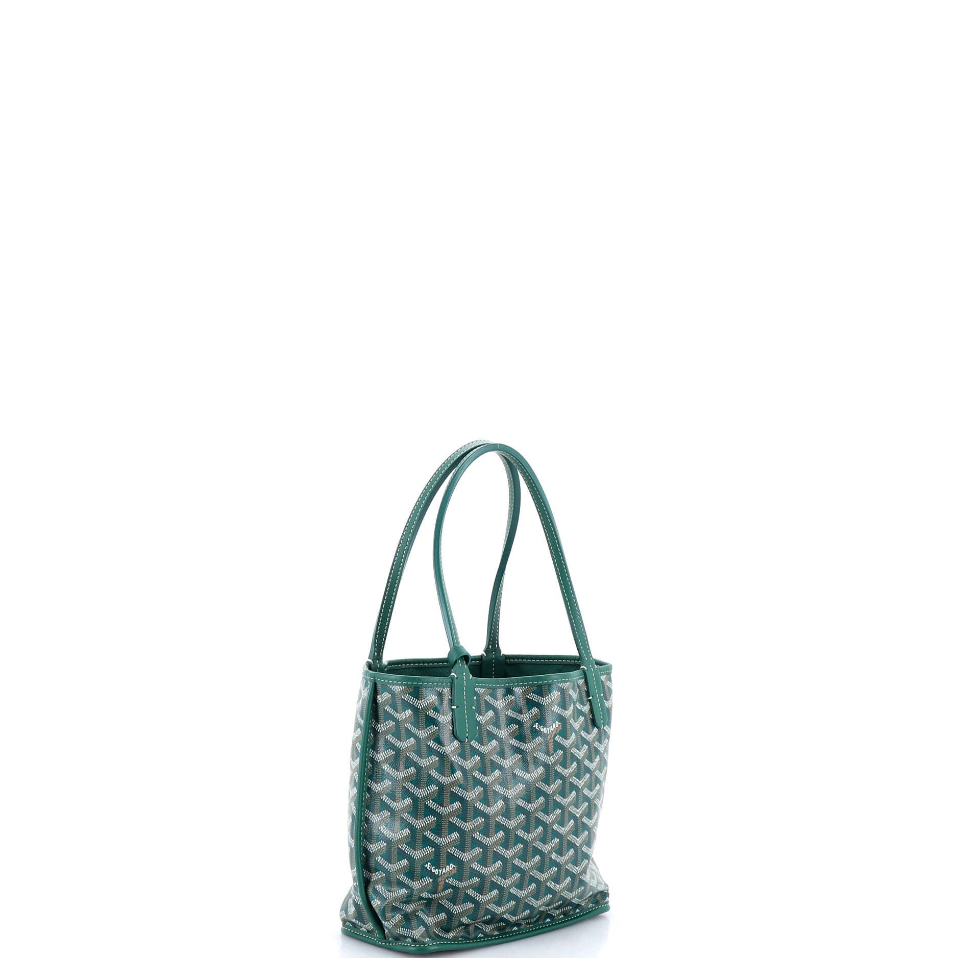 Pre-Owned Goyard Anjou Reversible Tote Coated Canvas Mini, Alternate, color, Green