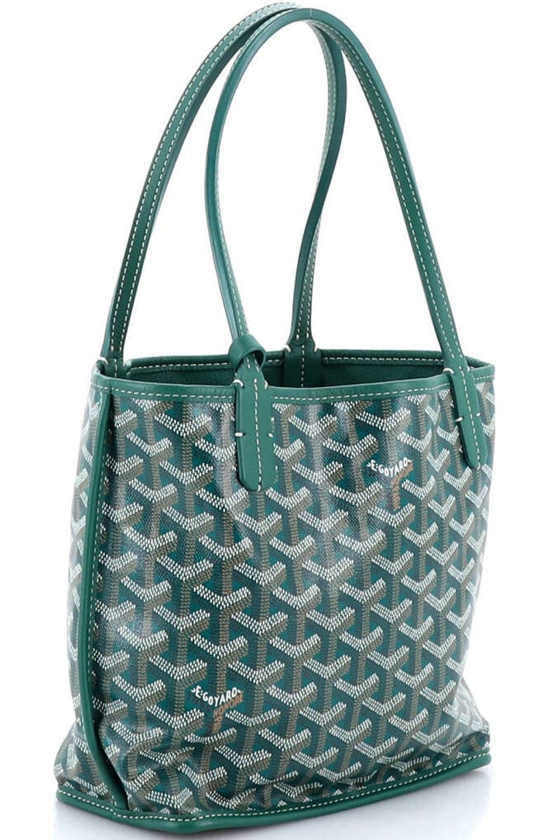 Pre-Owned Goyard Anjou Reversible Tote Coated Canvas Mini, Alternate, color, Green