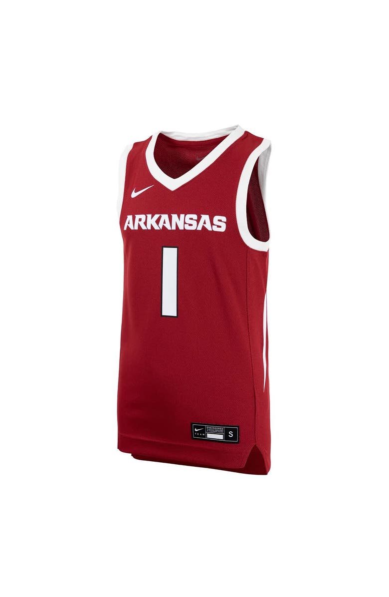 Nike Youth Nike #1 Crimson Arkansas Razorbacks Replica Basketball Jersey, Alternate, color, Crimson