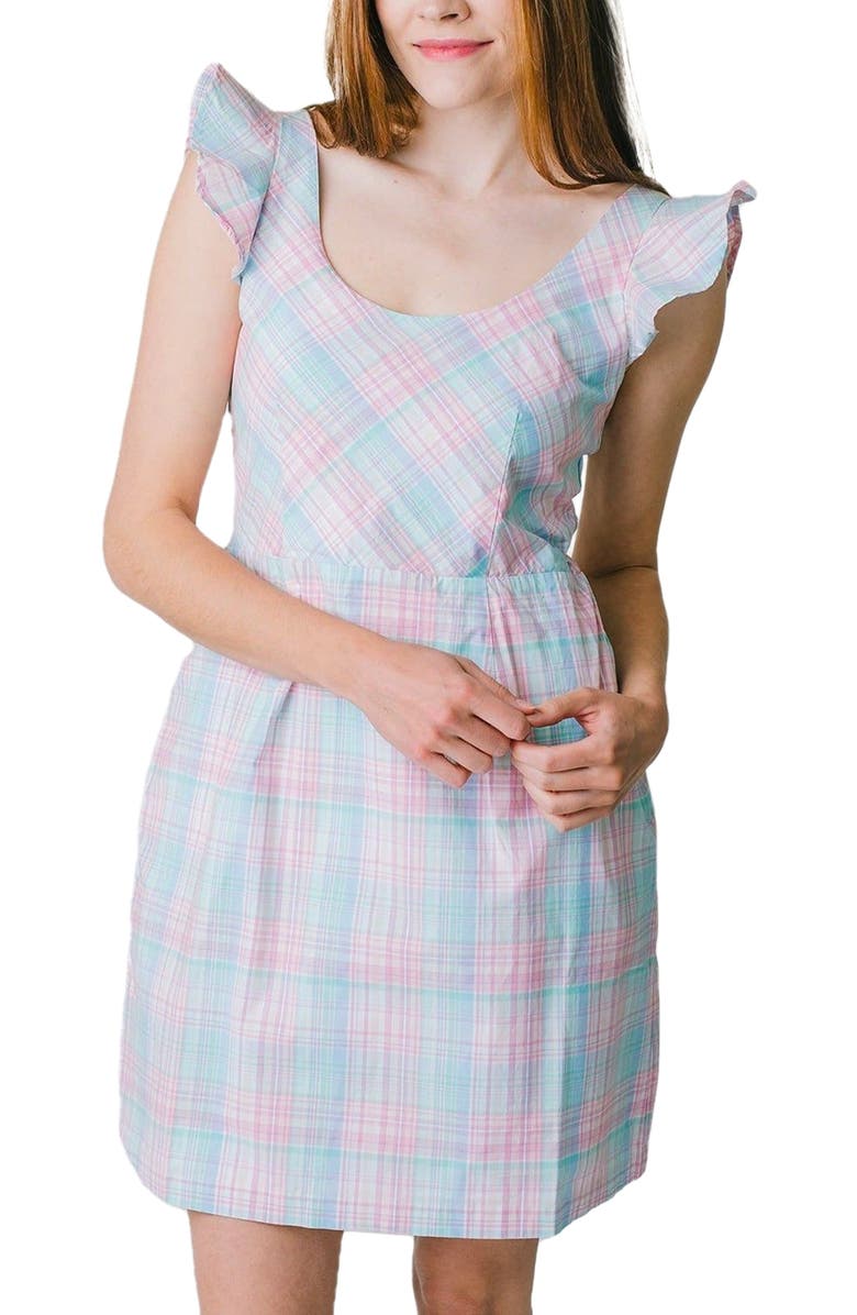 Hope & Henry Women's Flutter Sleeve Open Back Dress, Main, color,