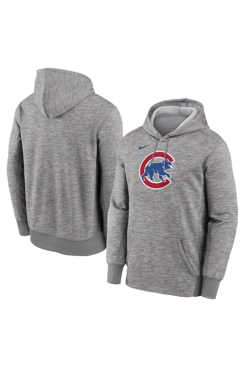 Men's Nike Heather Gray Chicago Cubs Primary Logo Therma Hoodie, Main, color, Heather Gray