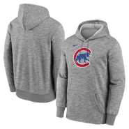 Nike Men's Nike Heather Gray Chicago Cubs Primary Logo Therma Hoodie