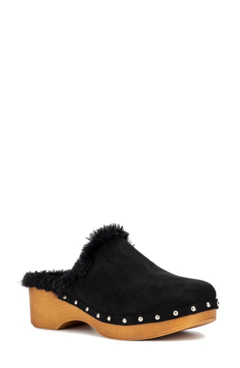 Wynna Studded Faux Fur Lined Clog (Women)