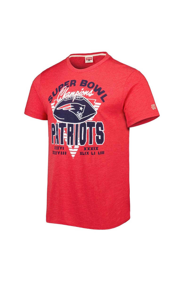 Homage Men's Homage Red New England Patriots Super Bowl Classics Tri-Blend T-Shirt, Alternate, color, Red