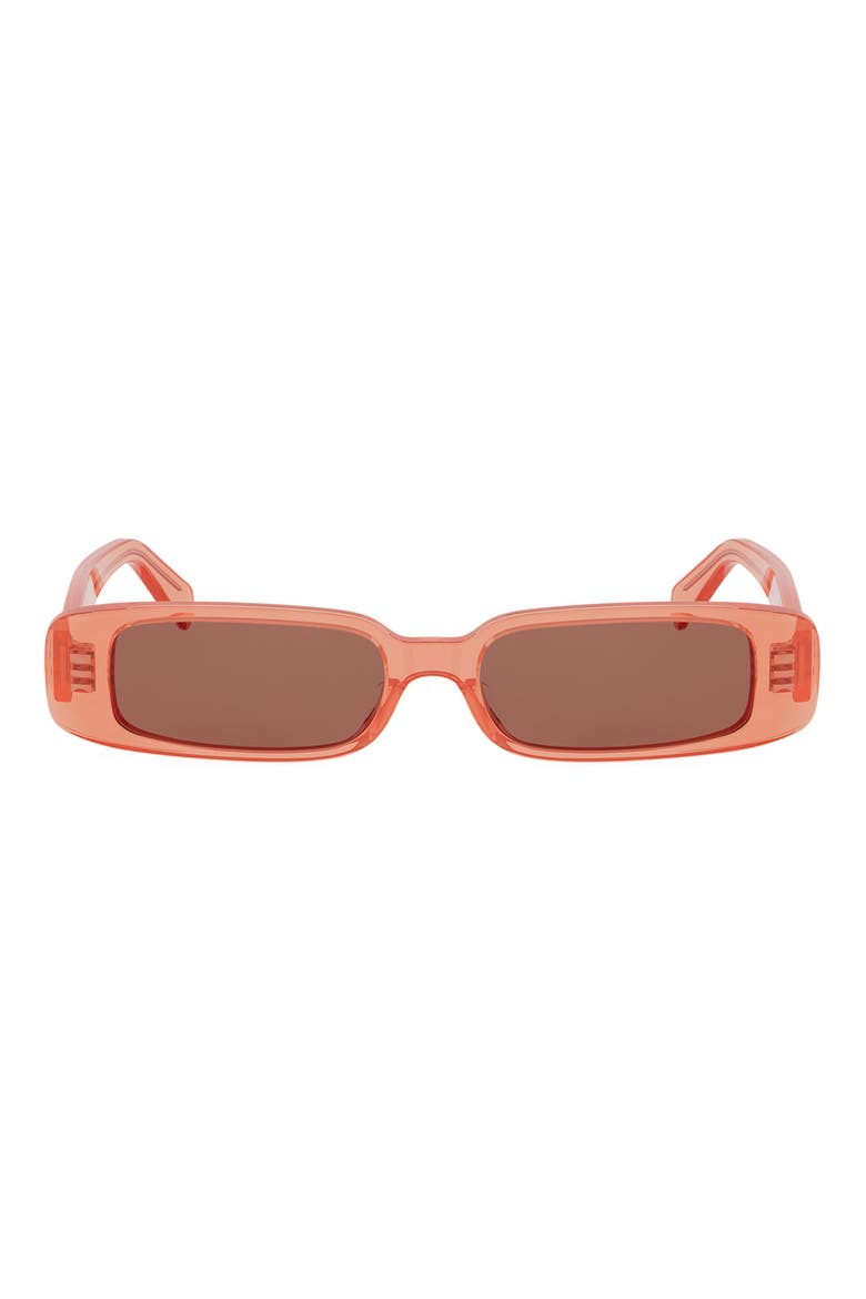 53mm Rectangle Sunglasses, Main, color, SHINY ORANGE / BORDEAUX