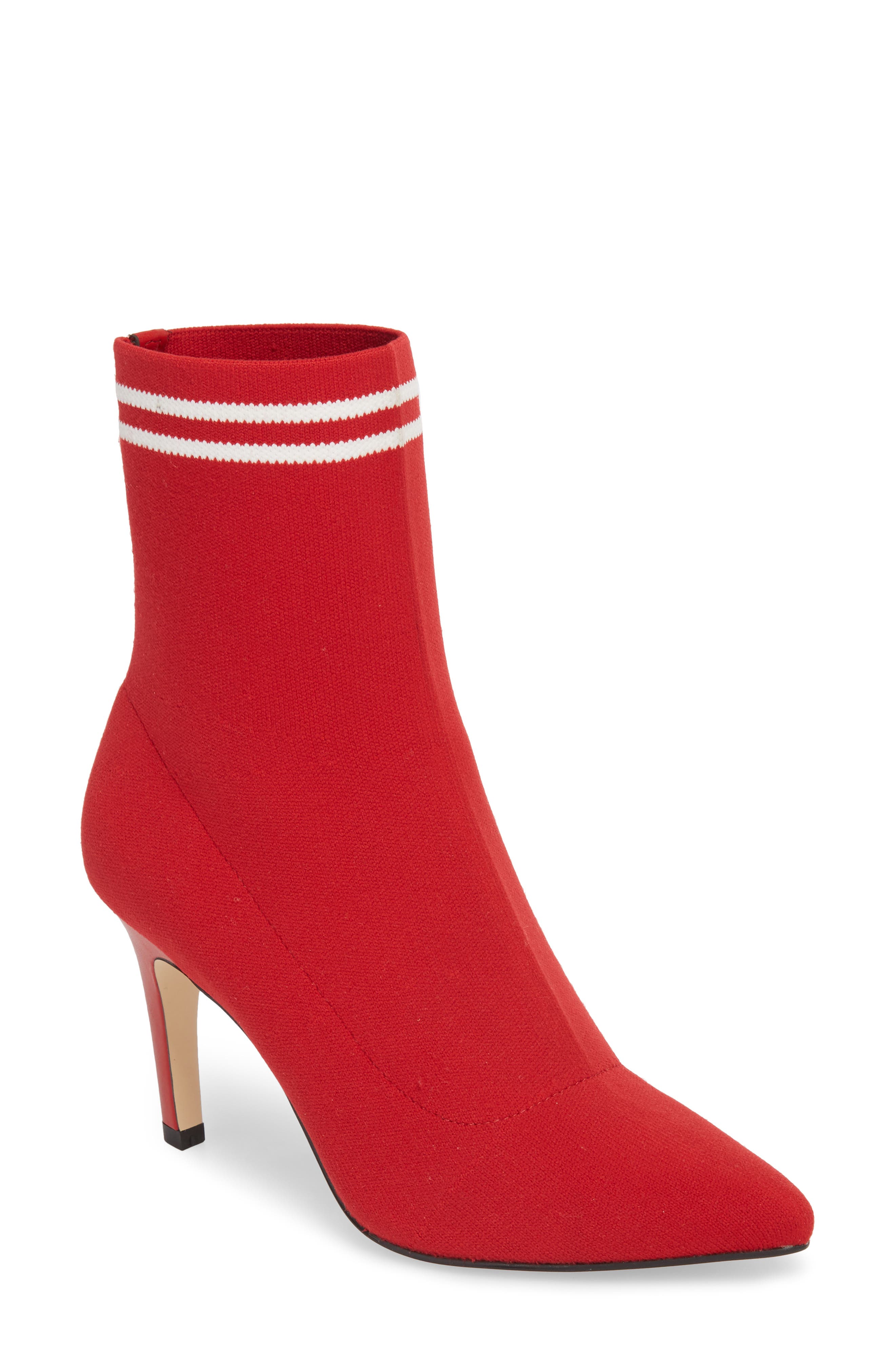 Finn Sock Bootie, Main, color, RED STRETCH
