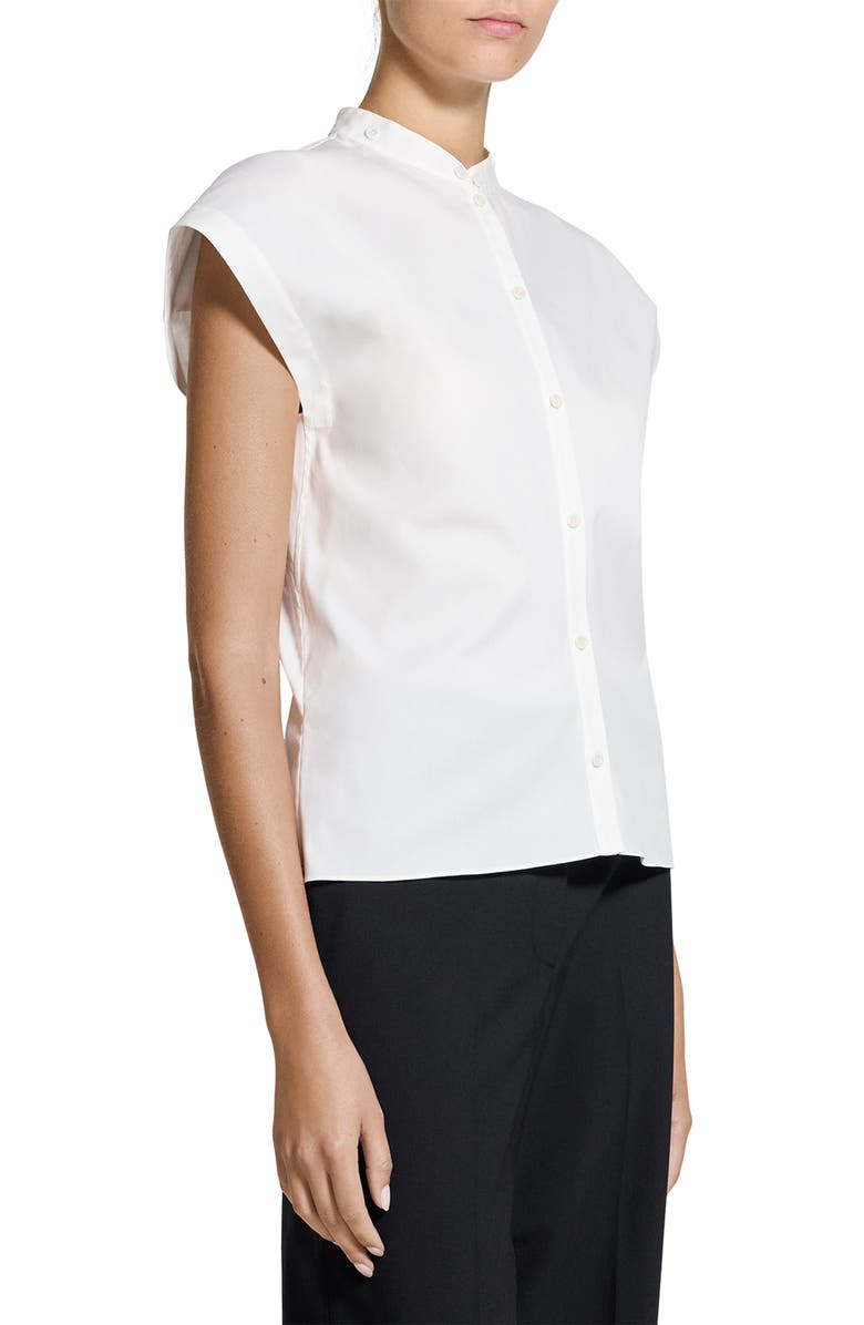 Theory Good Sleeveless Button-Up Shirt, Alternate, color, White