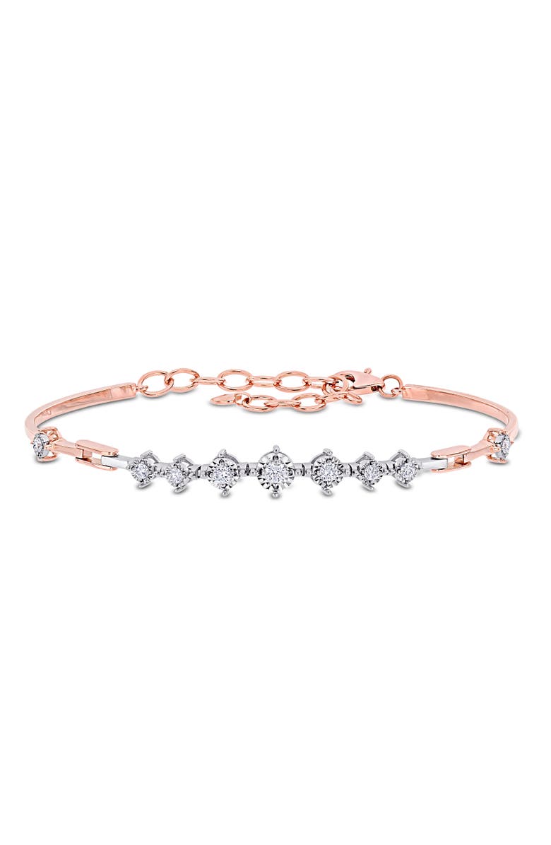 Julianna B. Diamond Station Bracelet 14k Two-Tone, Main, color, 14K Rose Gold