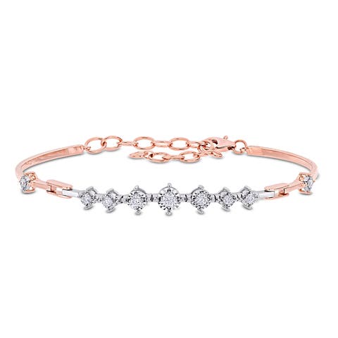 Diamond Station Bracelet 14k Two-Tone