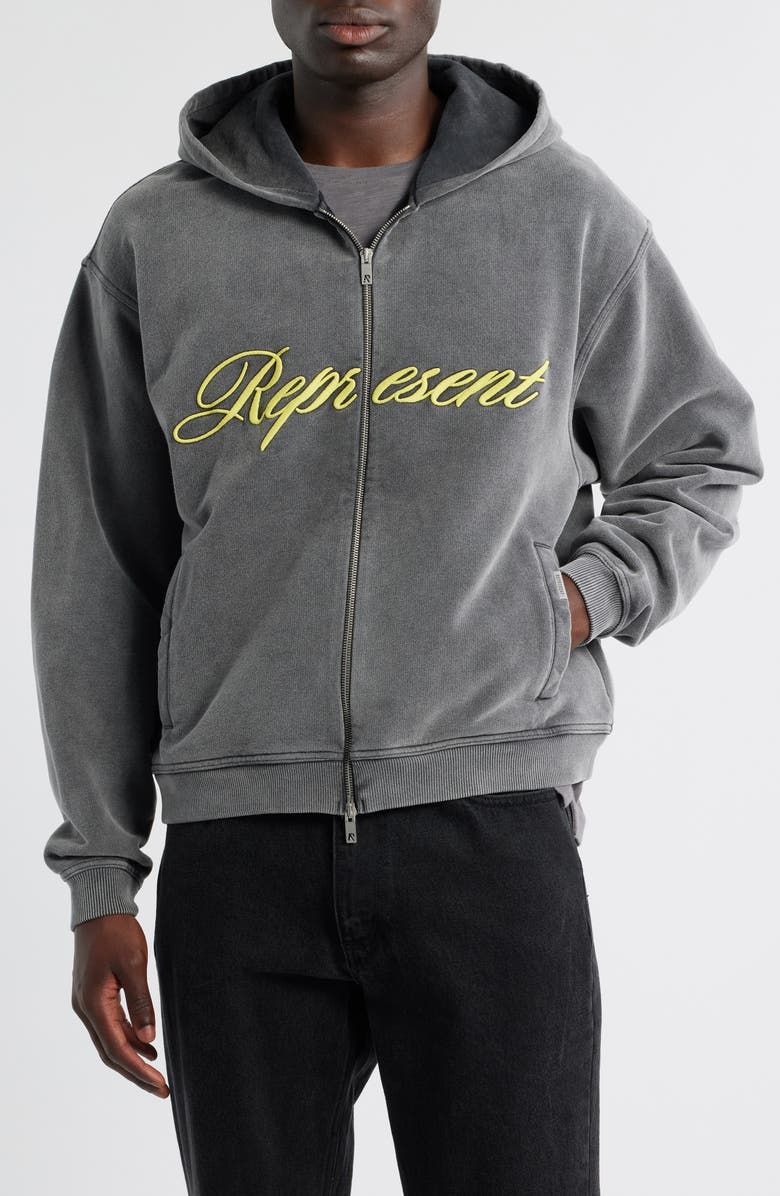 Represent Owners' Club Script Graphic Sweatshirt, Alternate, color, After Dark