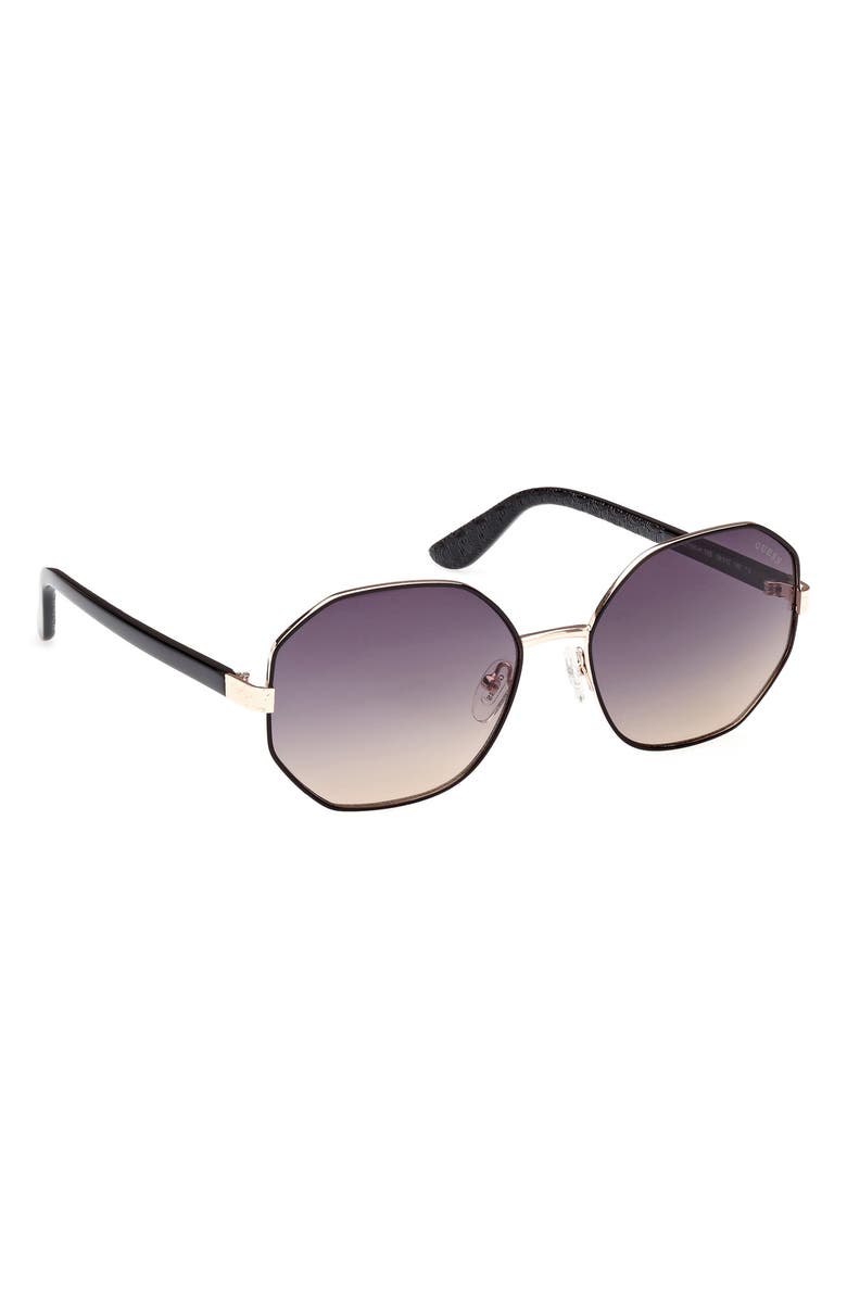 GUESS Geometric Sunglasses, Alternate, color, Black/ Other / Gradient Smoke