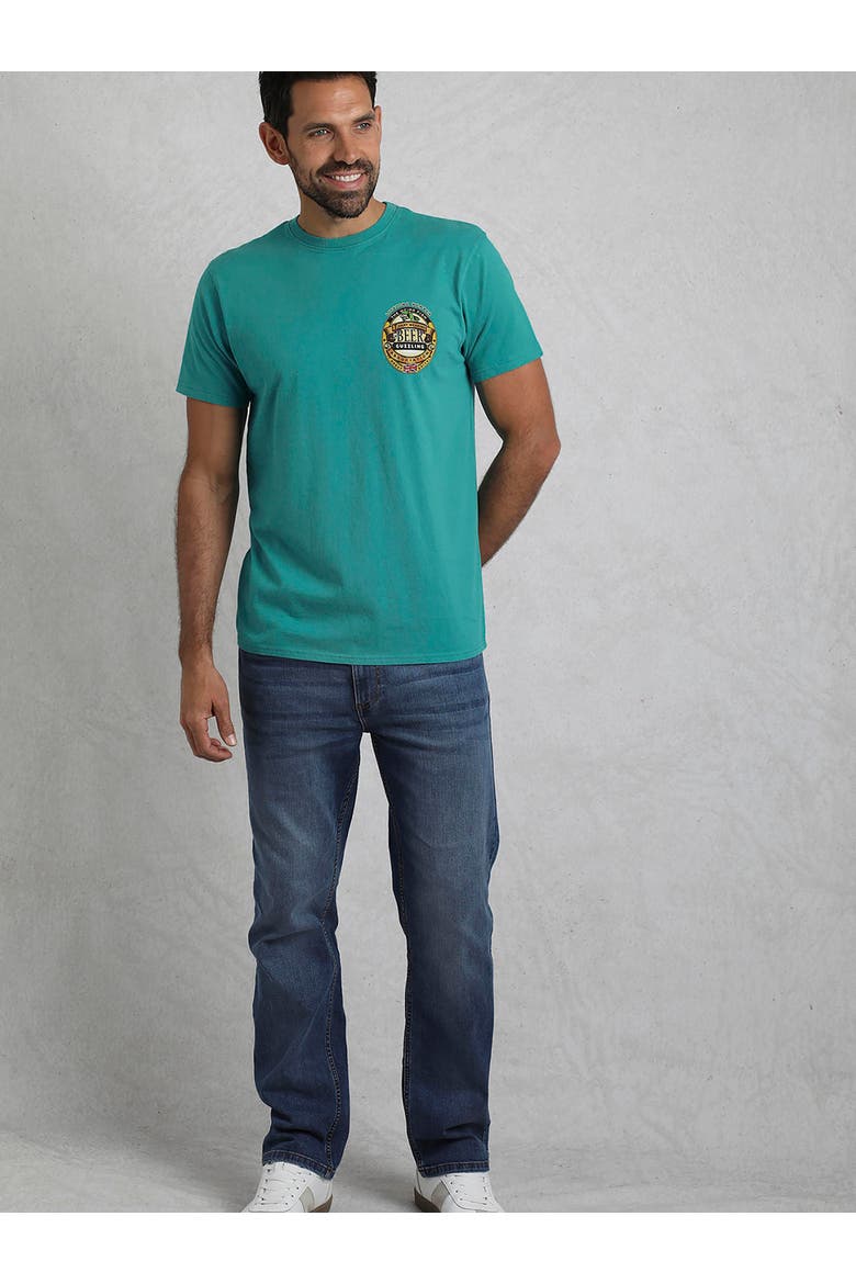 Beer Guzzling Back Print Artist T-Shirt, Alternate, color, Viridis