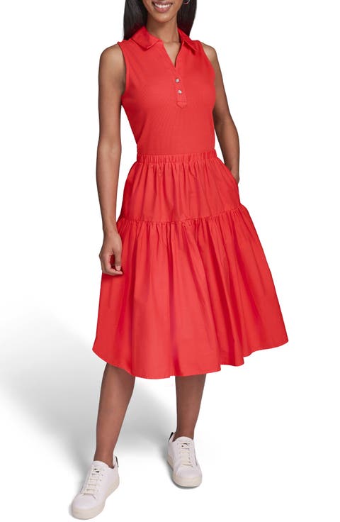 Mixed Media Midi Dress