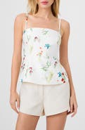 French Connection Christine Floral Taffeta Peplum Top