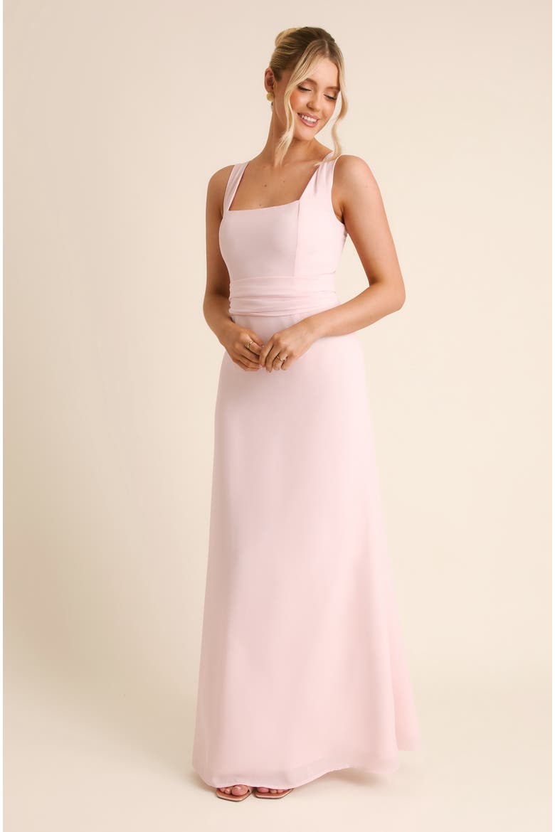 Lilly Square Neck Chiffon Maxi Dress, Alternate, color, Ballet Pink