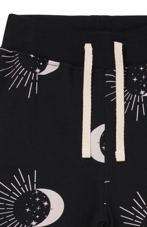 Turtledove London Kids Organic Cotton Astrology Print Joggers In Black