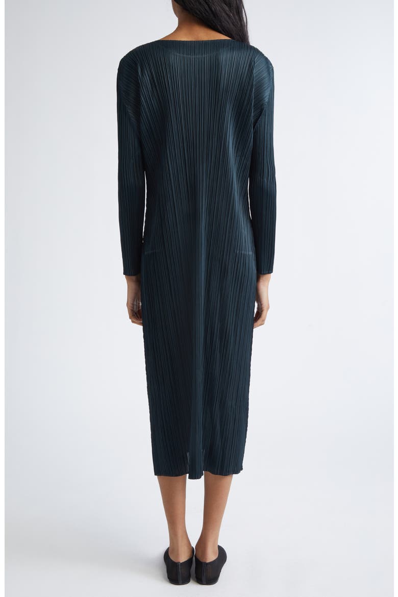 pleats please long sleeve dress Pleats Please Issey Miyake Red Long-Sleeve Midi Dress