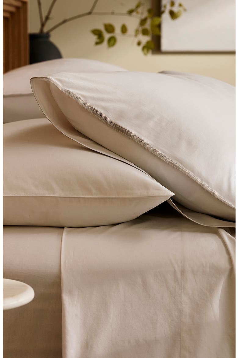 Signature Trielle Sheet Set, Alternate, color, WHITE/ PEWTER/ OAK
