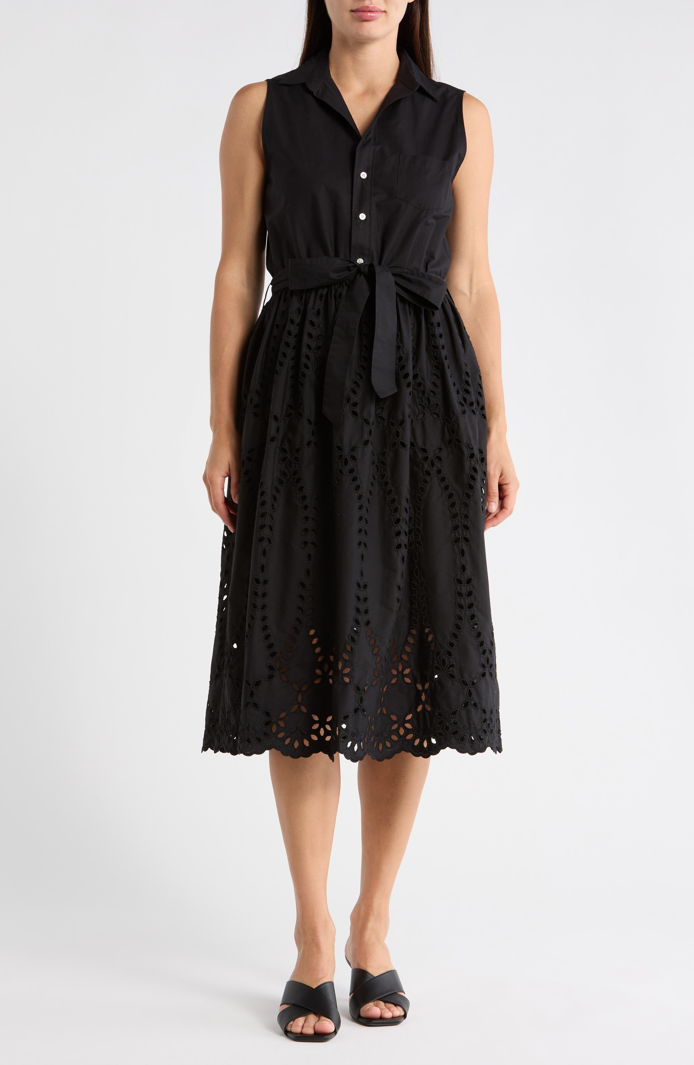 Frank & Eileen Sleeveless Cotton Eyelet Dress