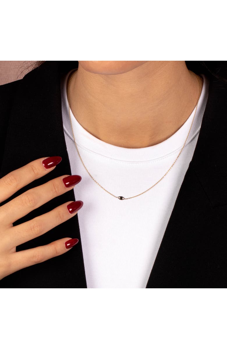 BY ADINA EDEN Mini Solid Evil Eye Necklace 14K, Alternate, color, 14K Gold