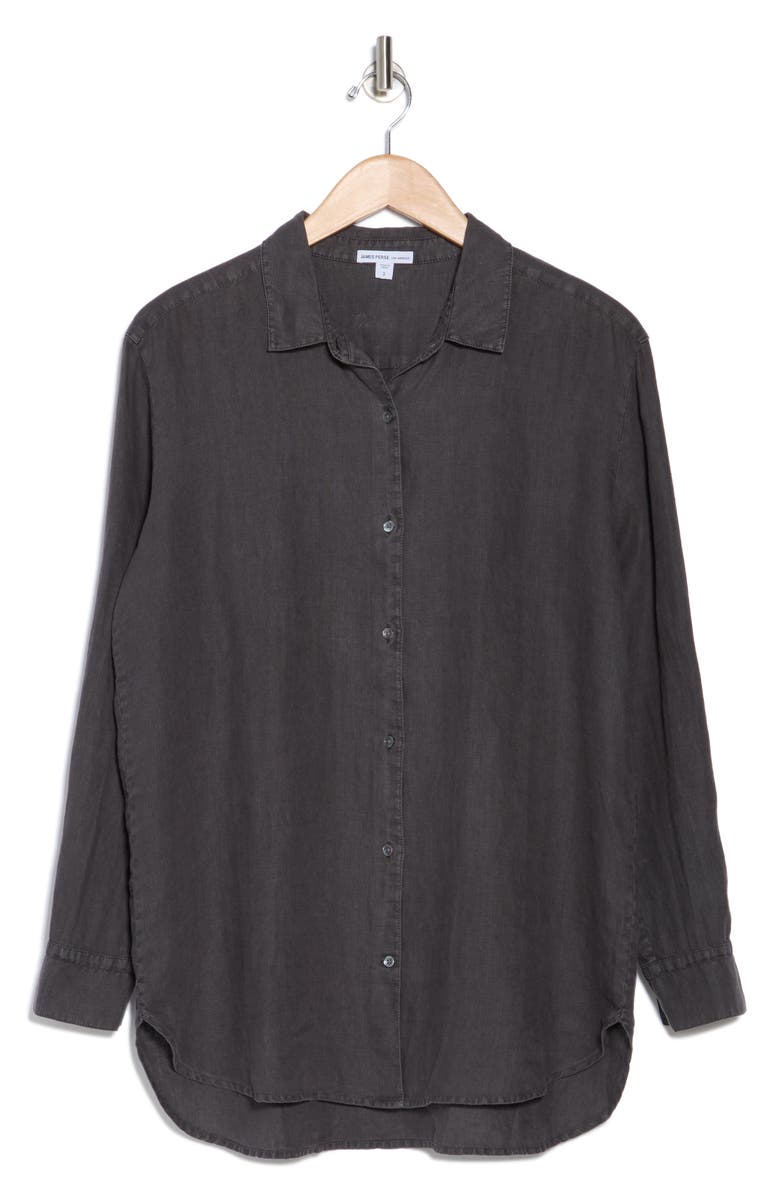 James Perse Lightweight Linen Button-Up Shirt, Main, color,