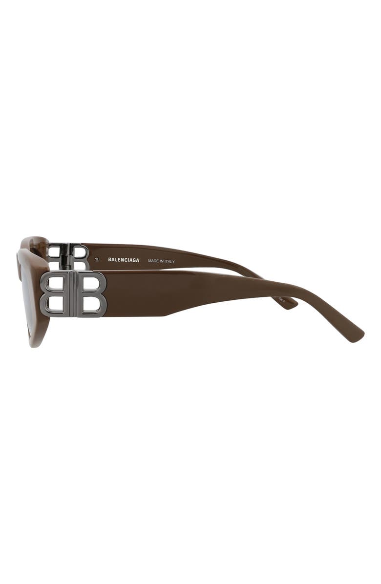 Balenciaga 53mm Rectangle Sunglasses, Alternate, color, Brown Ruthenium Bronze
