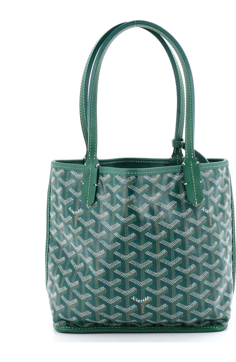 Pre-Owned Goyard Anjou Reversible Tote Coated Canvas Mini, Main, color, Green