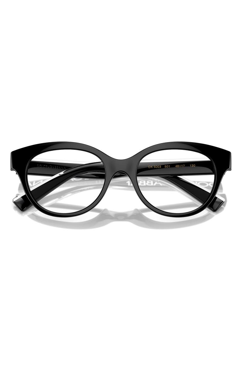 Dolce&Gabbana Kids' 48mm Phantos Optical Glasses, Alternate, color, Black / Demo Lens