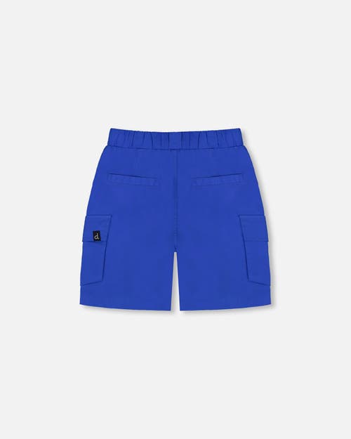 Deux Par Deux Boy's Parachute Cargo Pocket Shorts Royal Blue In Royal Blue