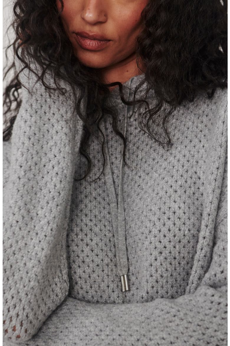 Melchie Relaxed Knit Hoodie, Alternate, color, GREY MARL