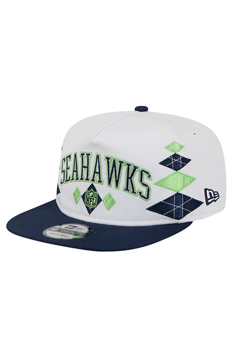 New Era Men's New Era White Seattle Seahawks Argyle 19TWENTY Adjustable Hat, Alternate, color, White