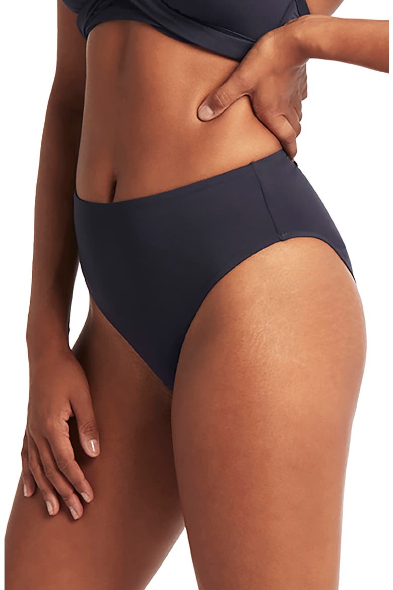 Retro High Waist Bikini Bottoms, Alternate, color, NIGHT SKY