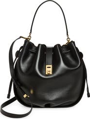FERRAGAMO Hug Leather Bucket Bag