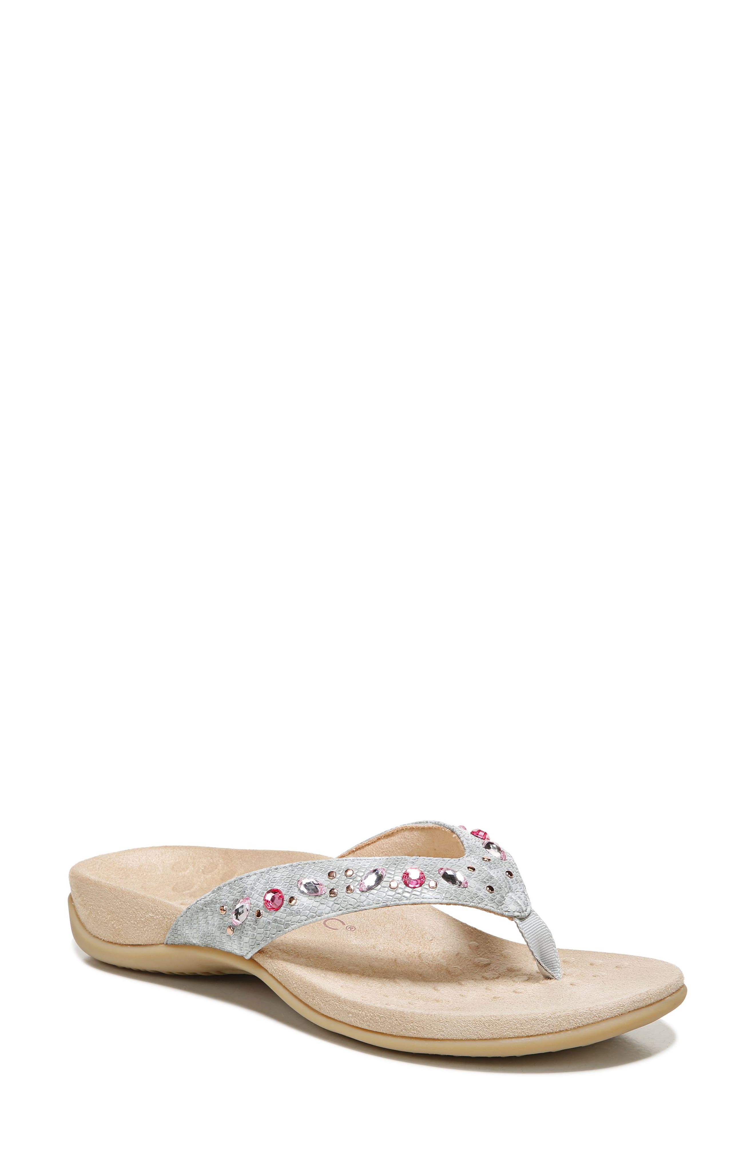 Vionic Lucia Crystal Embellished Flip Flop, Main, color, 