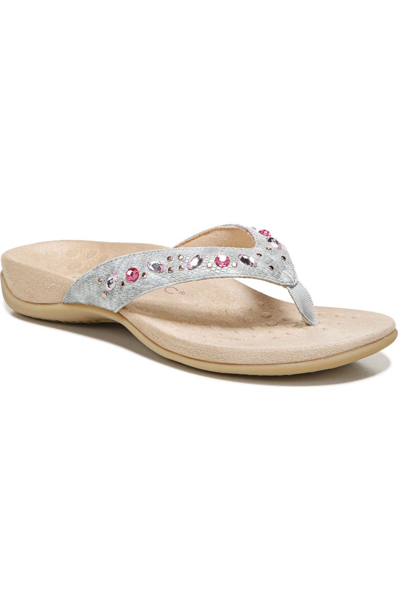 Vionic Lucia Crystal Embellished Flip Flop, Main, color,