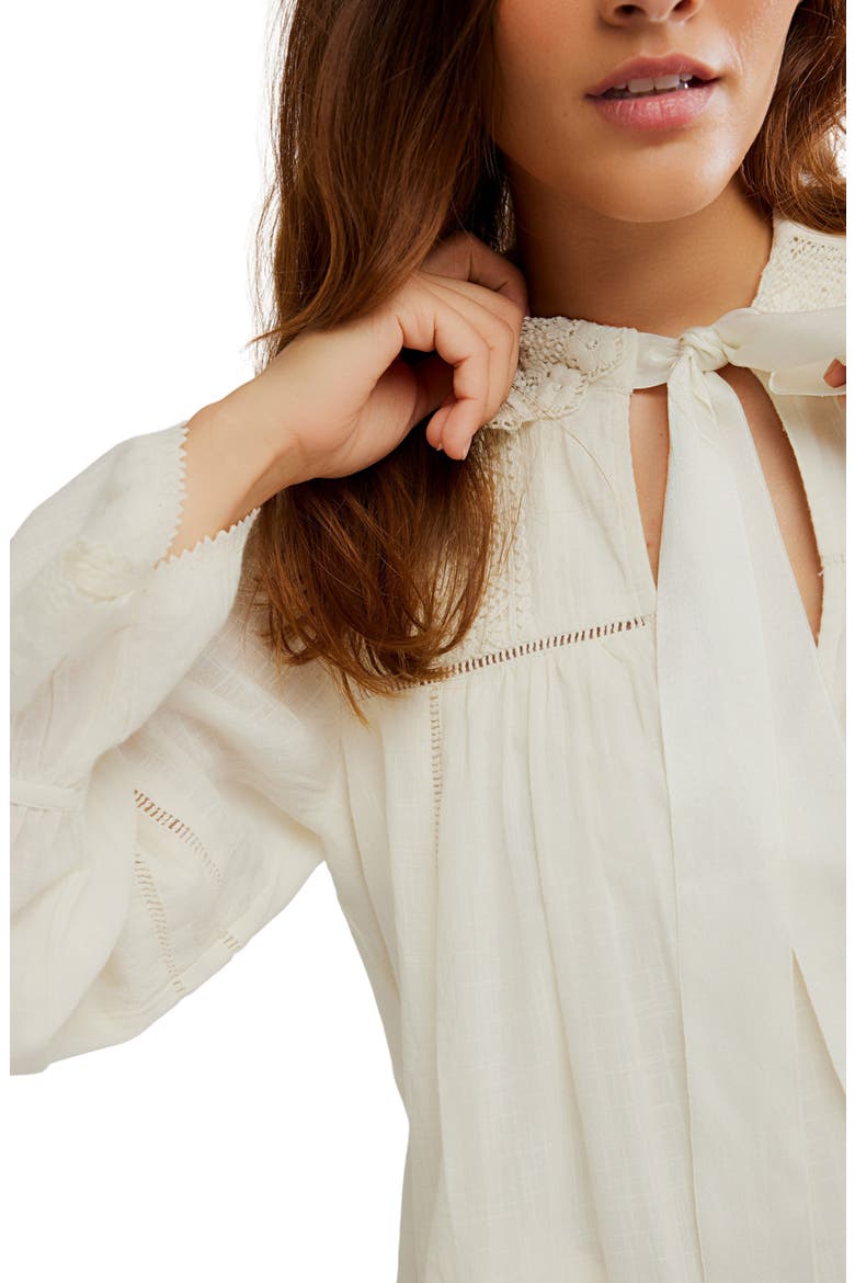 5 O'Clock Tea Time Long Sleeve Cotton Babydoll Minidress, Alternate, color, TEA