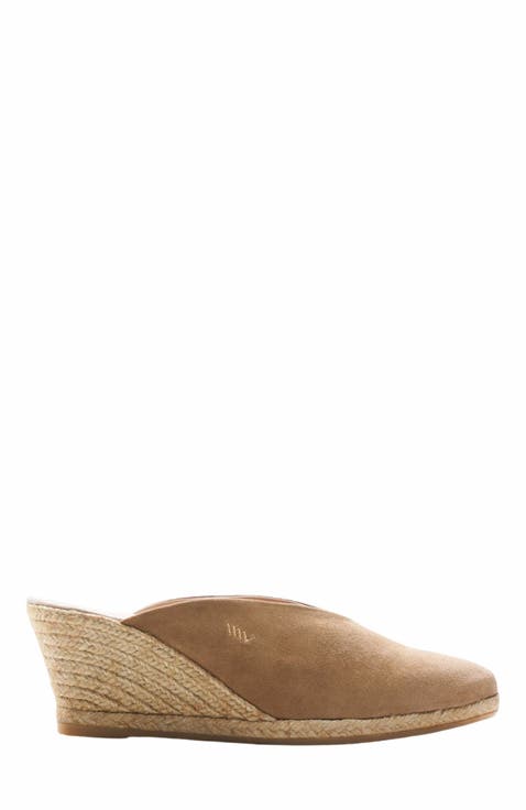 Truja Suede Espadrille Mule Wedges