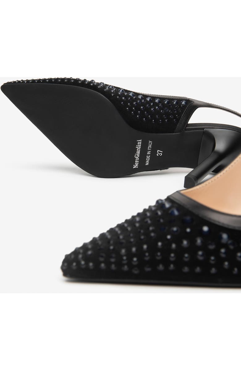 NeroGiardini Embellished Slingback Pointed Toe Pump, Alternate, color, Black