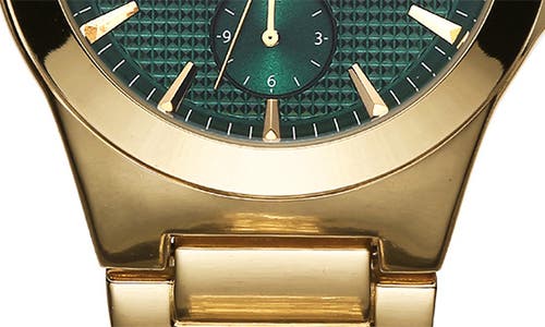 Geoffrey Beene Diamond Textured Dial Bracelet Watch, 43mm In Gold