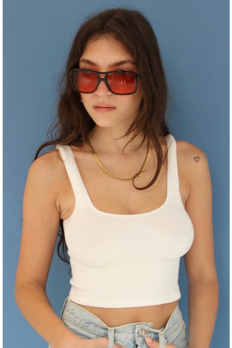 Alfie Aviator Unisex Sunglasses, Alternate, color, Orange