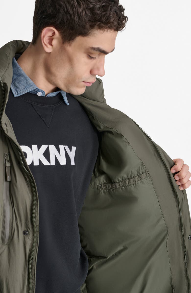 DKNY Zip Front Coat, Alternate, color, Olive