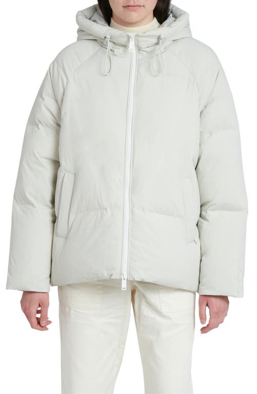 The Recycled Planet Company Elango Water Resistant Hooded Down Puffer Jacket in Ice 