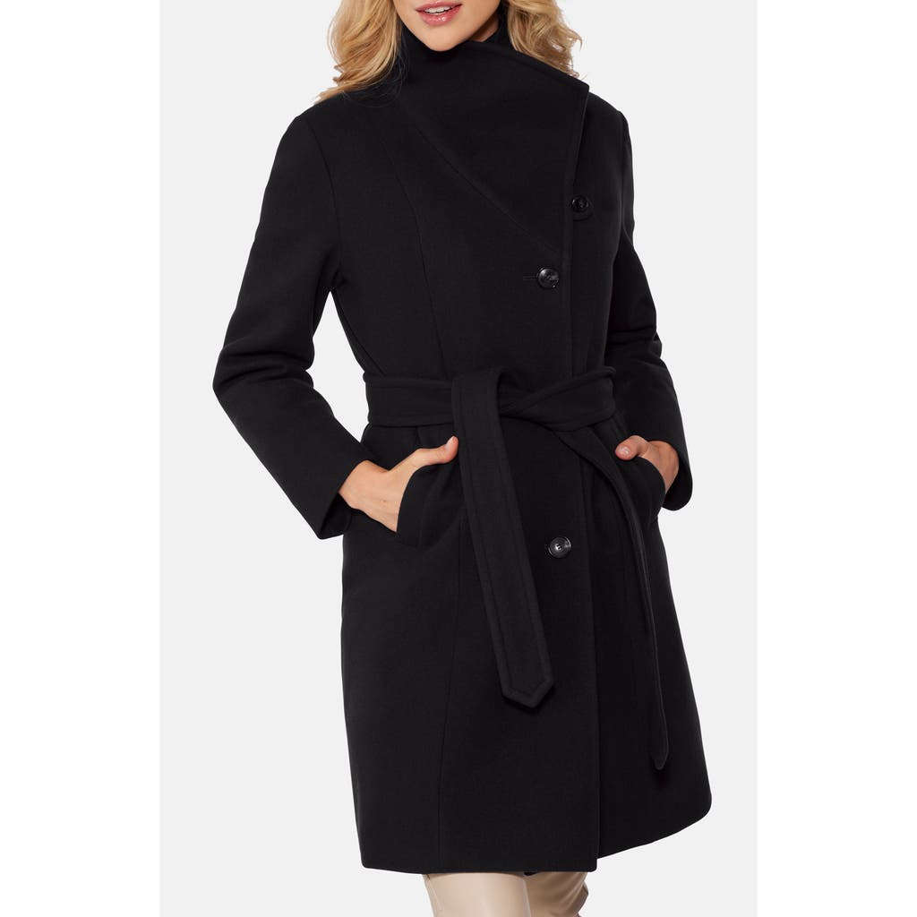 Norwegian Wool Waterproof Wool Blend Coat with 750 Fill Power Quilted Down Lining in Black
