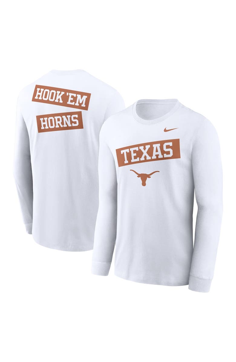 Nike Men's Nike White Texas Longhorns Two-Hit Classic Location Long Sleeve T-Shirt, Main, color, 