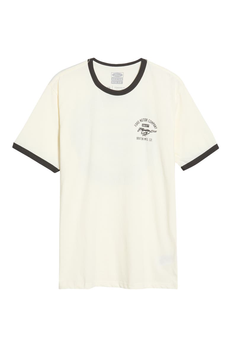 Ford Mustang Ringer Graphic T-Shirt, Main, color, WIMBLEDONE WHITE/ BURNT RUBBER