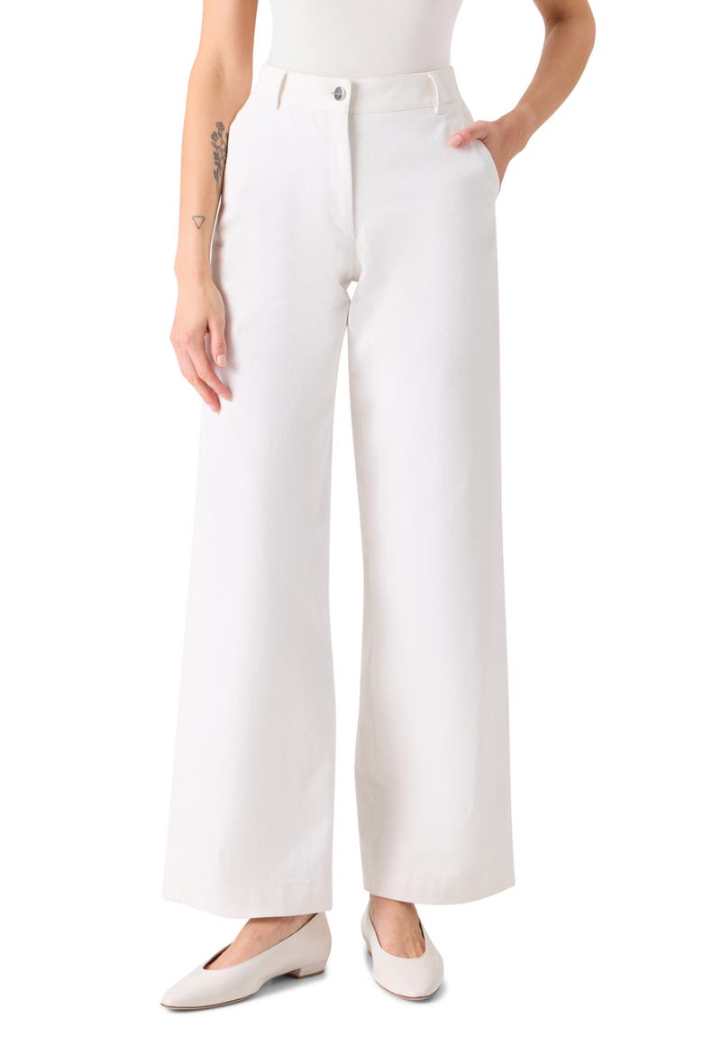 Finnian High Waist Wide Leg Jeans, Main, color, ECRU