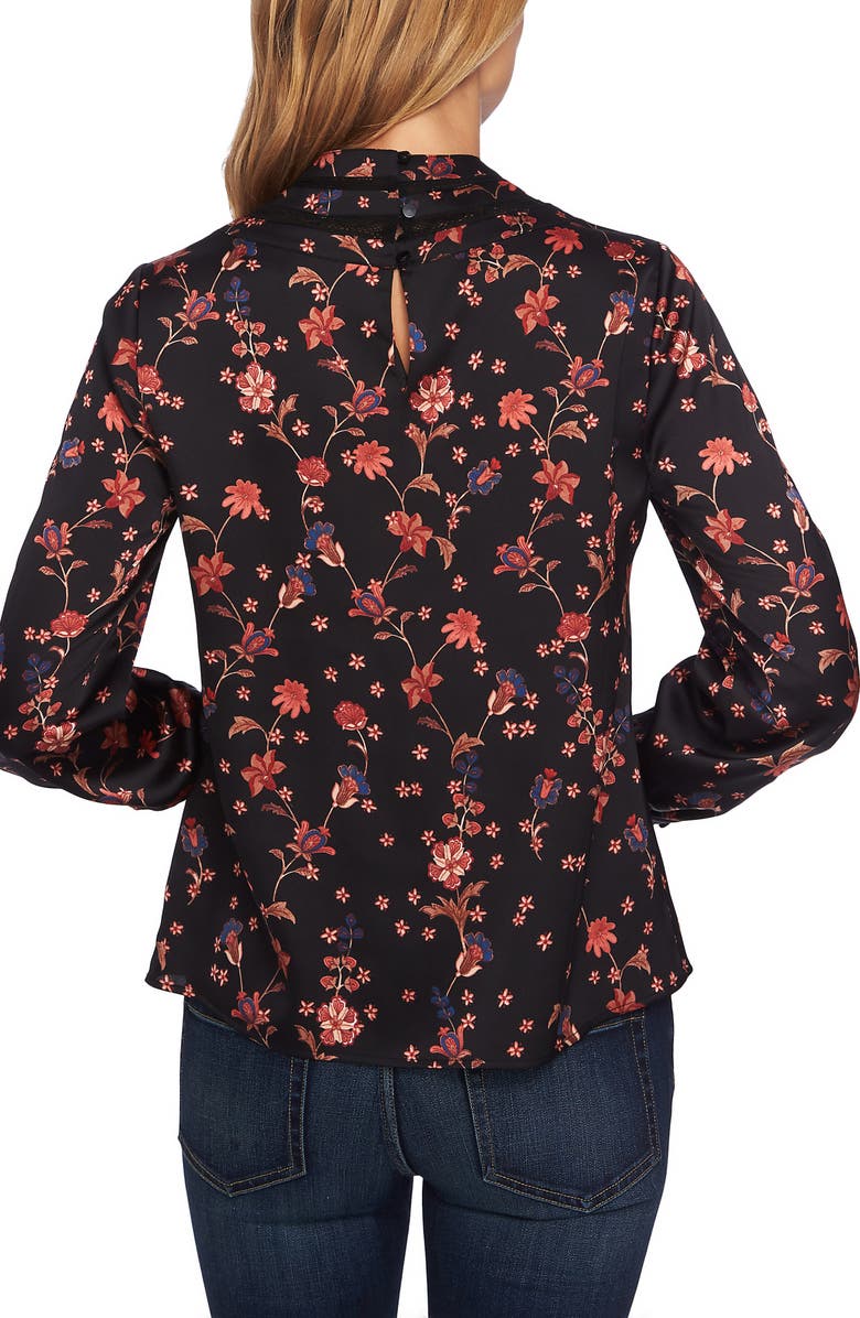 CeCe Bohemian Garden Crochet Detail Blouse, Alternate, color,