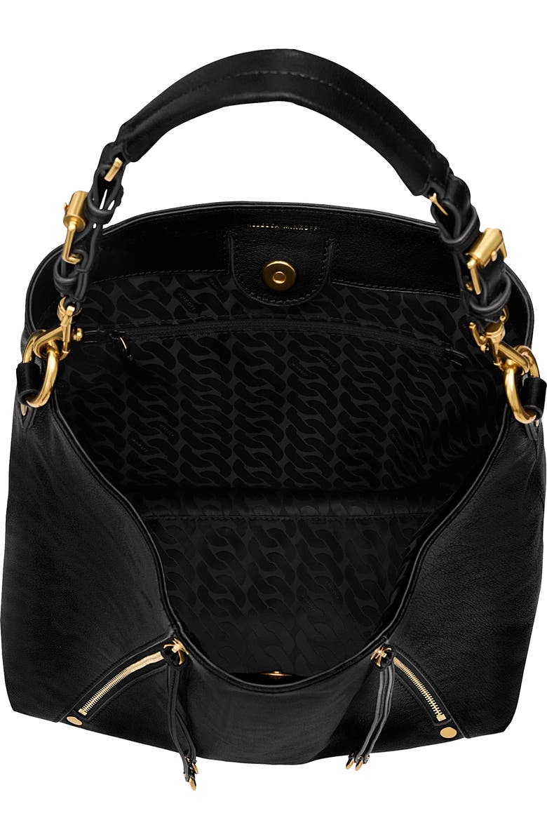Rebecca Minkoff Rivington Leather Hobo Bag, Alternate, color, Black